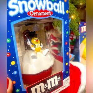 Vintage M&M Snow Ball Ornament – Rare Holiday Collectible!